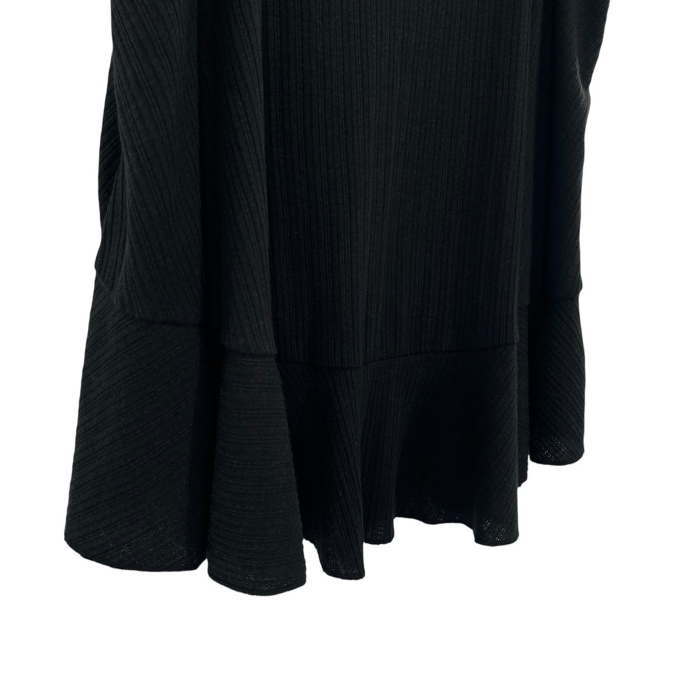 Old Navy Women’s Linen Blend Black Ribbed Ruffle Tank Top - Picture 4 of 7